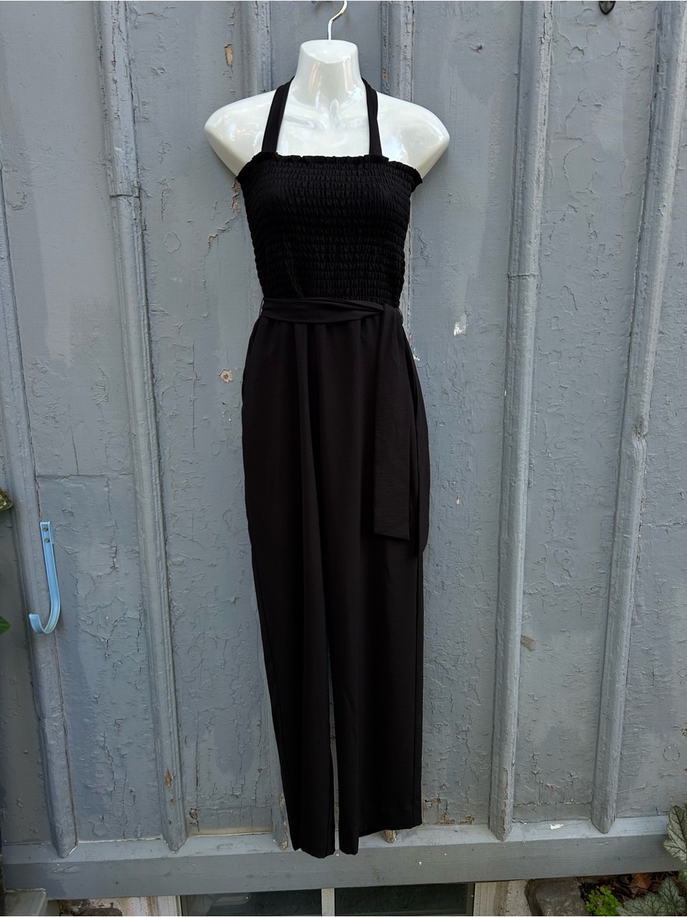 Drew black Shay smocked jumpsuit, BNWT, size s